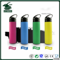 Eco-friendly silicone foldable and flexible sports drinking bottle for running
